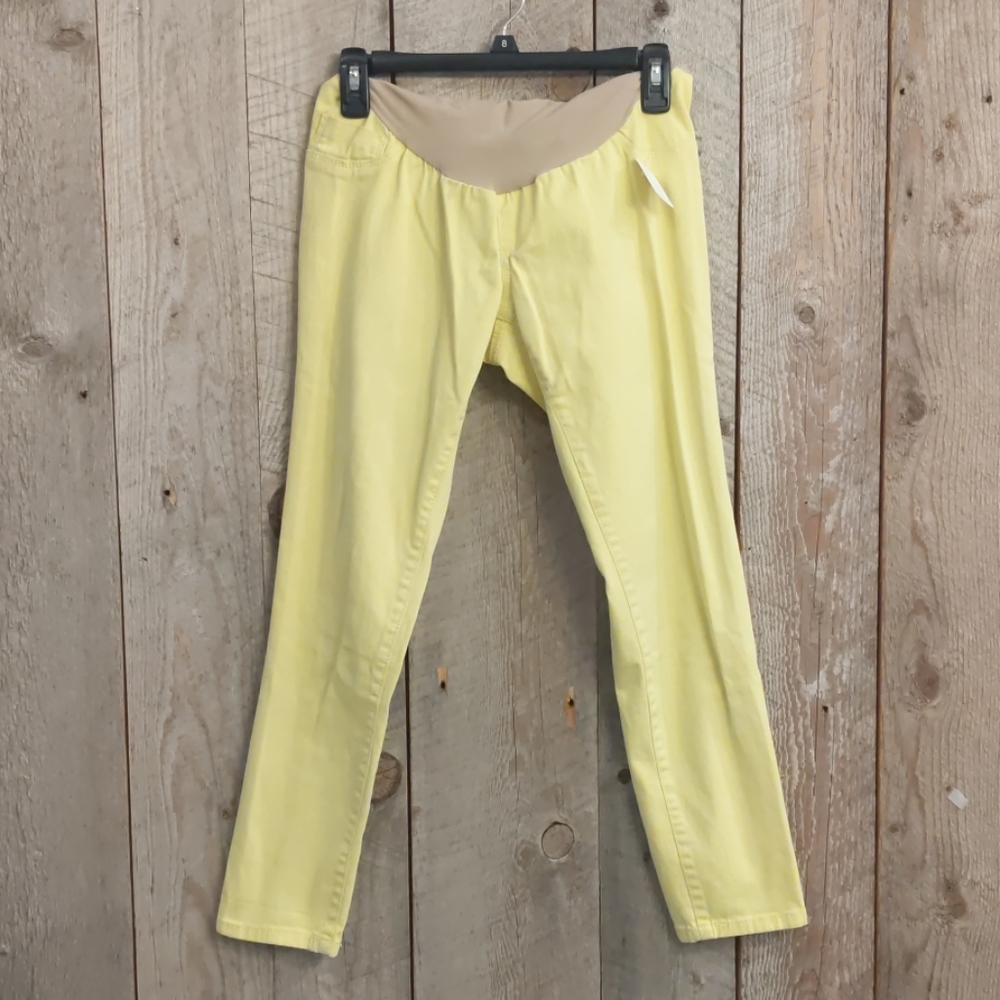 Motherhood banana yellow skinny crop jean S